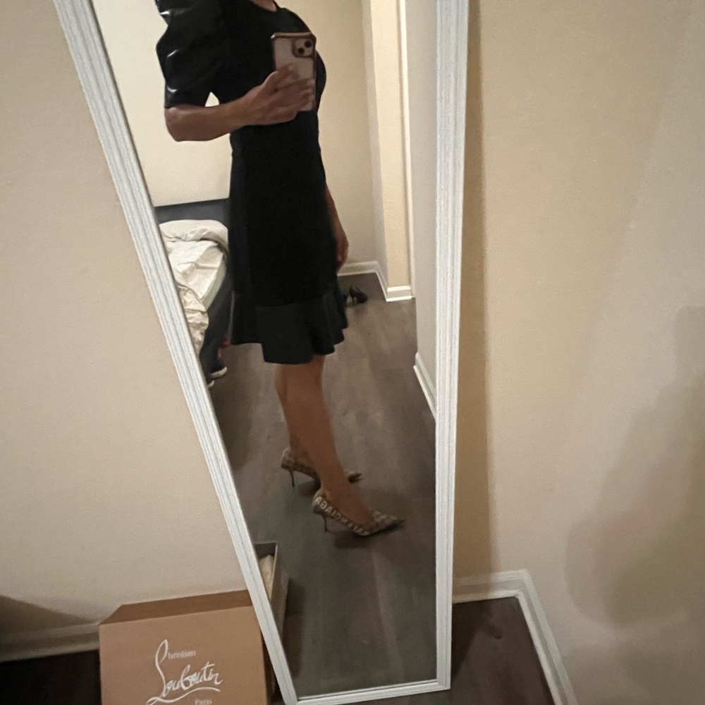 Michael Kors Blue  Shoulder Puff Sleeve Sheath Dress